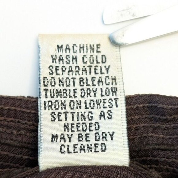 Chicos Design Sheer Shirt Striped Brown Button-Up Woven Size 3 Womens XL 16 - Picture 4 of 10